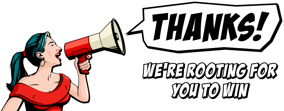 Thumbs Up with text saying Awesome! Thanks for Voting
