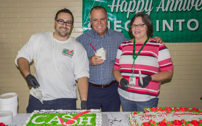 Check Into Cash Employee Appreciation Celebration With Cake
