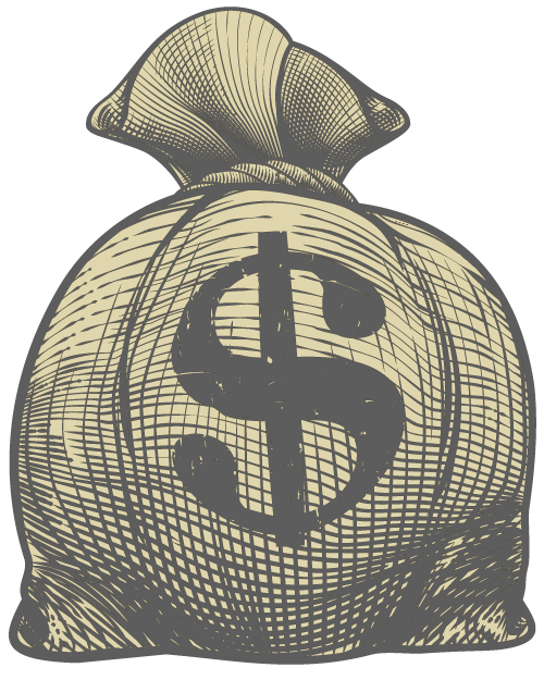 Image of a bag of money with a dollar sign on it
