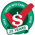 Check Into Cash 25th Anniversary Logo