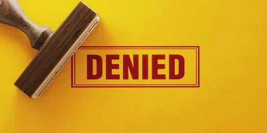 Credit Card Application Denied Red Rubber Stamp
